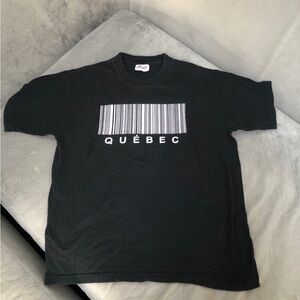 Quebec Black Barcode Tee size large